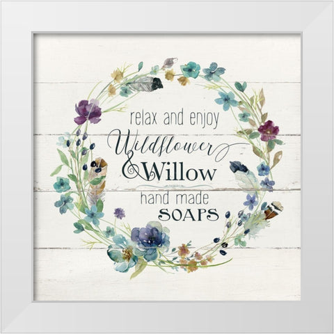 Wildflower Soap White Modern Wood Framed Art Print by Robinson, Carol