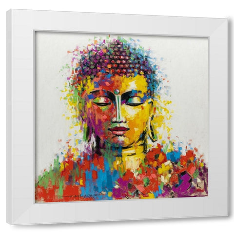 Buddha White Modern Wood Framed Art Print by Orme, E. Anthony