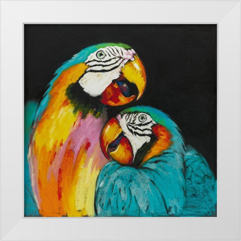 Playful Parrot White Modern Wood Framed Art Print by Orme, E. Anthony