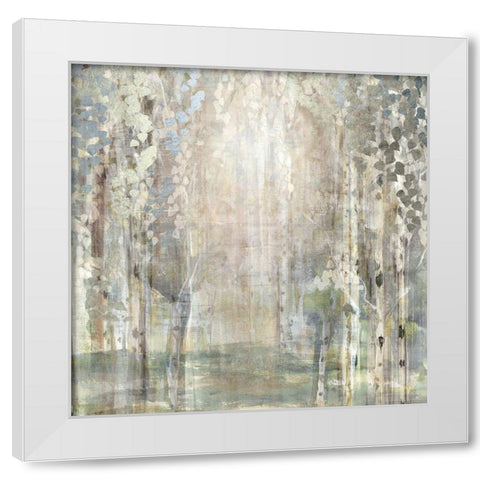 Birch Wood Clearing White Modern Wood Framed Art Print by Jill, Susan