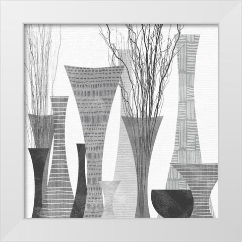 Silhouette Vases White Modern Wood Framed Art Print by Jill, Susan