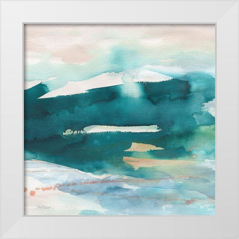 Ocean Lights White Modern Wood Framed Art Print by Robinson, Carol