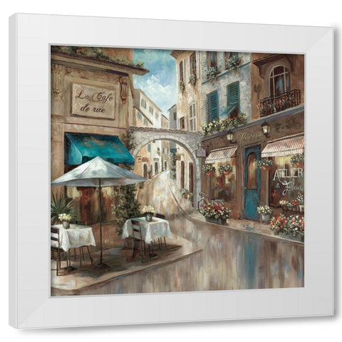 Provence Cafe I White Modern Wood Framed Art Print by Nan