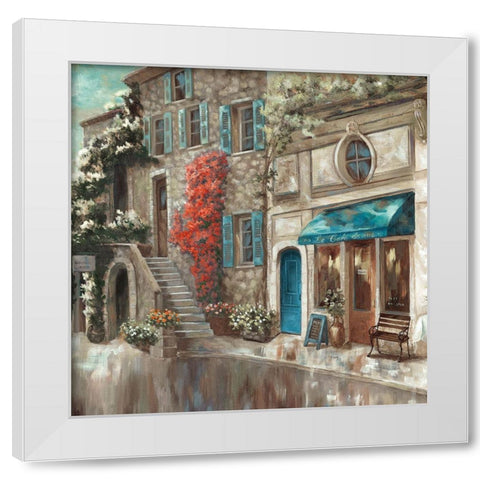 Provence Cafe II White Modern Wood Framed Art Print by Nan