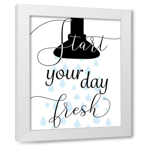 Start Fresh White Modern Wood Framed Art Print by CAD Designs