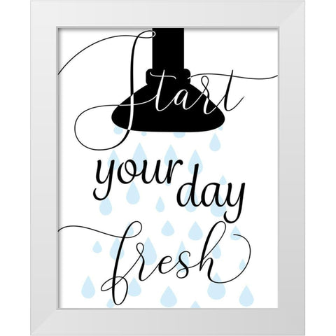 Start Fresh White Modern Wood Framed Art Print by CAD Designs