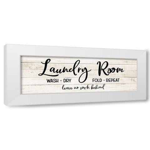 Leave No Sock Behind White Modern Wood Framed Art Print by CAD Designs
