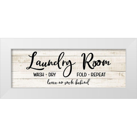 Leave No Sock Behind White Modern Wood Framed Art Print by CAD Designs