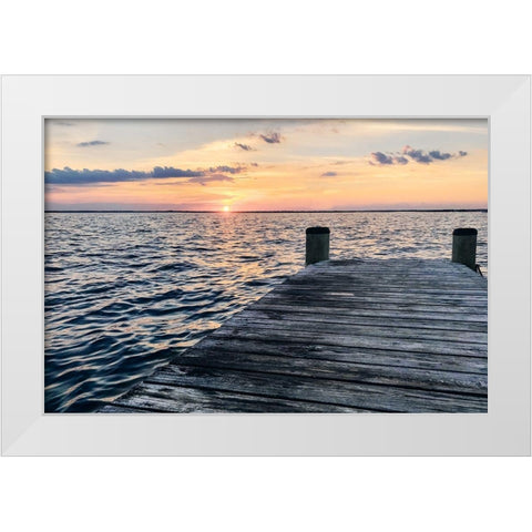 Dover Beach White Modern Wood Framed Art Print by Carpentieri, Natalie