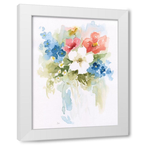 Spring Medley I White Modern Wood Framed Art Print by Nan