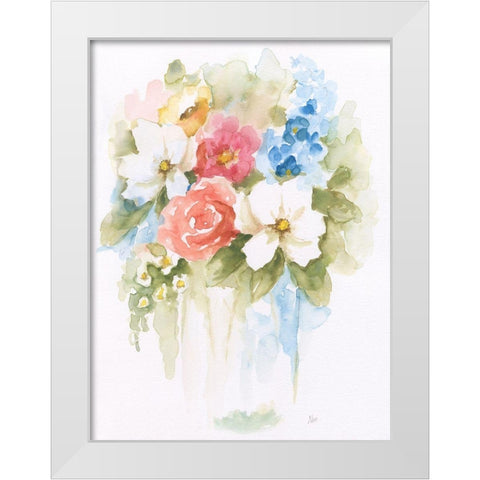 Spring Medley II White Modern Wood Framed Art Print by Nan