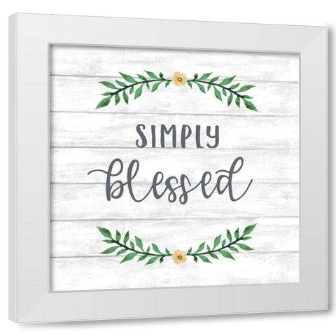 Simply Blessed Wreath White Modern Wood Framed Art Print by Knutsen, Conrad