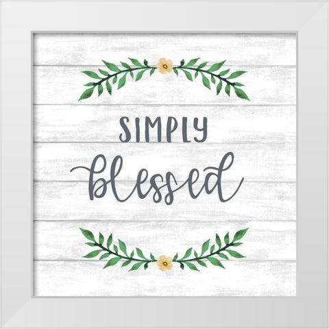 Simply Blessed Wreath White Modern Wood Framed Art Print by Knutsen, Conrad