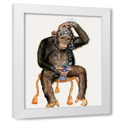 Bath Animals II White Modern Wood Framed Art Print by Brooks, Donna