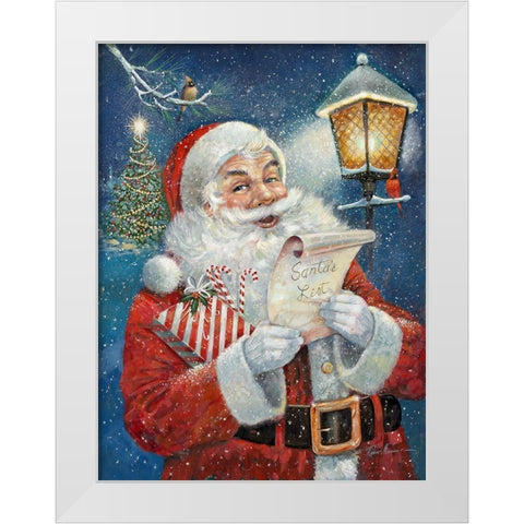 Santas List White Modern Wood Framed Art Print by Manning, Ruane