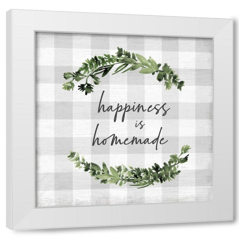 Happiness is Homemade White Modern Wood Framed Art Print by Carpentieri, Natalie