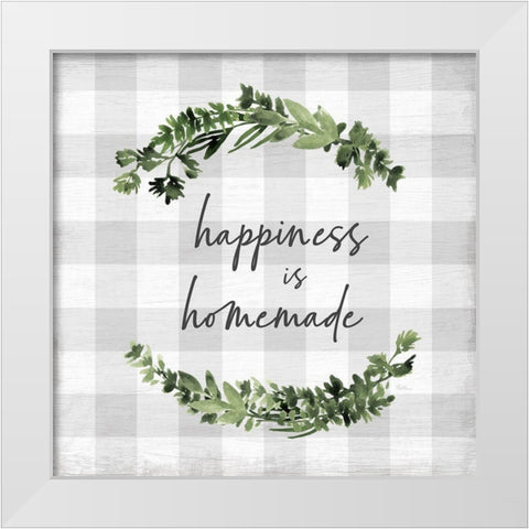 Happiness is Homemade White Modern Wood Framed Art Print by Carpentieri, Natalie