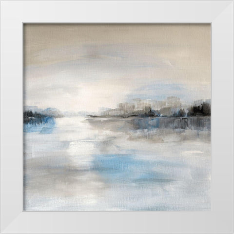 Distant Horizons White Modern Wood Framed Art Print by Nan