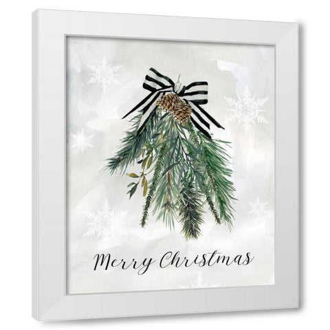 Sprig of Christmas Time White Modern Wood Framed Art Print by Robinson, Carol
