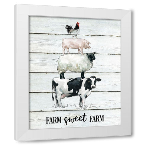 Farm Sweet Farm White Modern Wood Framed Art Print by Robinson, Carol