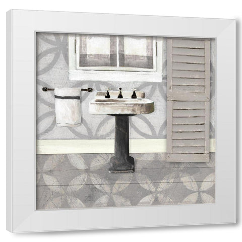 Grey Bath II White Modern Wood Framed Art Print by Robinson, Carol