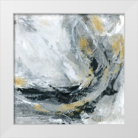 Stormy Gold White Modern Wood Framed Art Print by Robinson, Carol