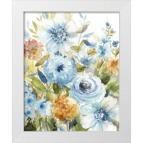 Jardin de Azul White Modern Wood Framed Art Print by Robinson, Carol