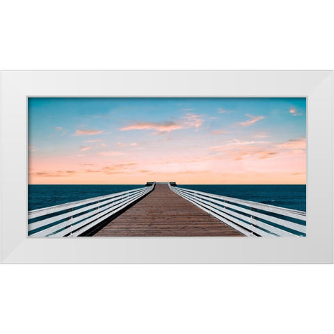 West Coast Sunset White Modern Wood Framed Art Print by Carpentieri, Natalie