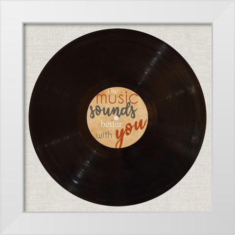 Music Sounds White Modern Wood Framed Art Print by Craven, Katrina