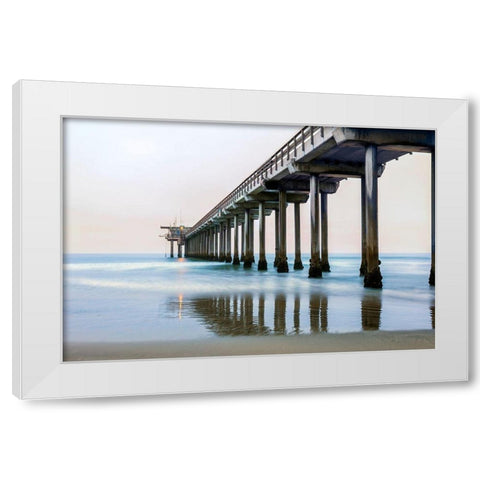 Scripps Sunset White Modern Wood Framed Art Print by Hawkins, Peter