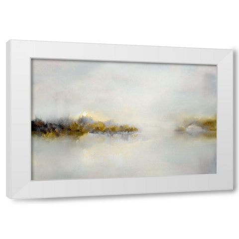 Saffron Sunrise White Modern Wood Framed Art Print by Nan