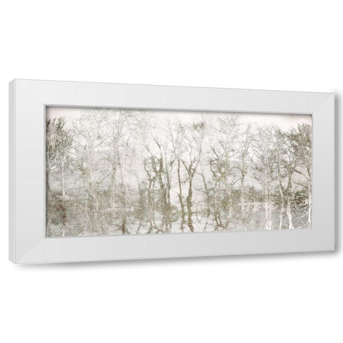 Shimmering Trees White Modern Wood Framed Art Print by Weisz, Irene