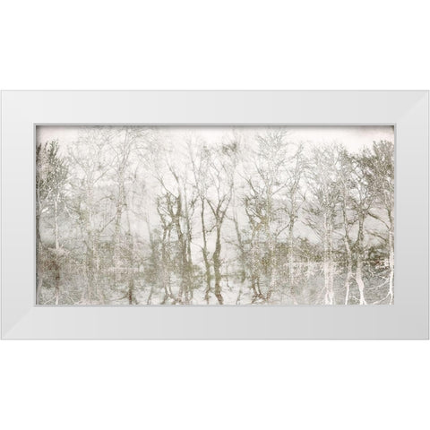Shimmering Trees White Modern Wood Framed Art Print by Weisz, Irene