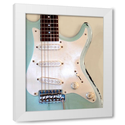 Electric Guitar White Modern Wood Framed Art Print by Craven, Katrina