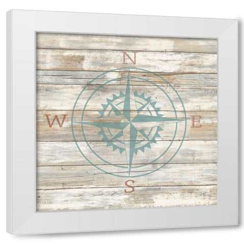Compass White Modern Wood Framed Art Print by Craven, Katrina