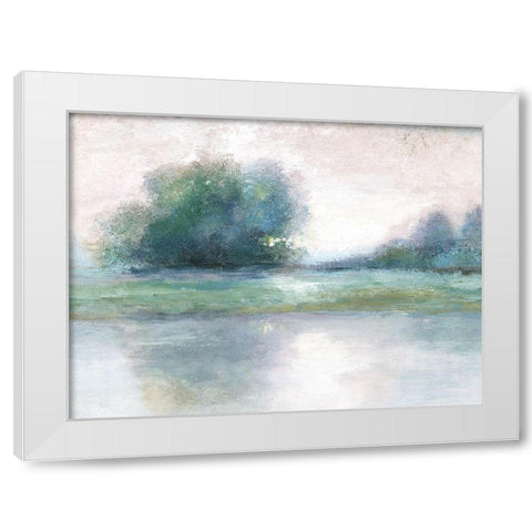 Soft Spring White Modern Wood Framed Art Print by Nan