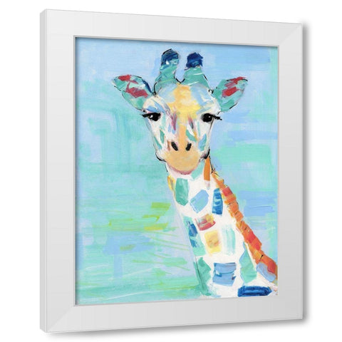 Cool Giraffe White Modern Wood Framed Art Print by Swatland, Sally