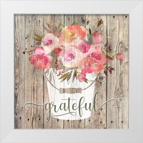 Grateful Bouquet White Modern Wood Framed Art Print by Donovan, Kelly
