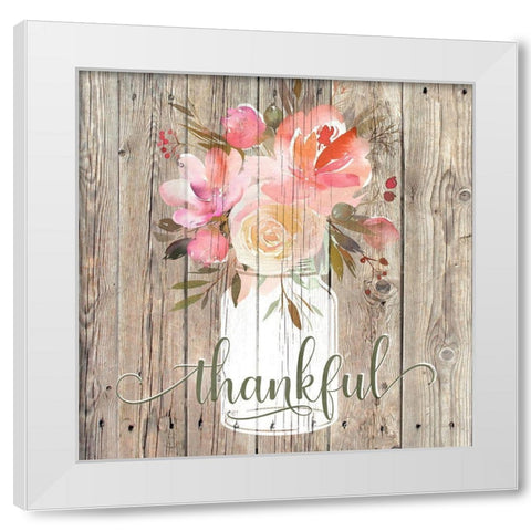 Thankful Bouquet White Modern Wood Framed Art Print by Donovan, Kelly