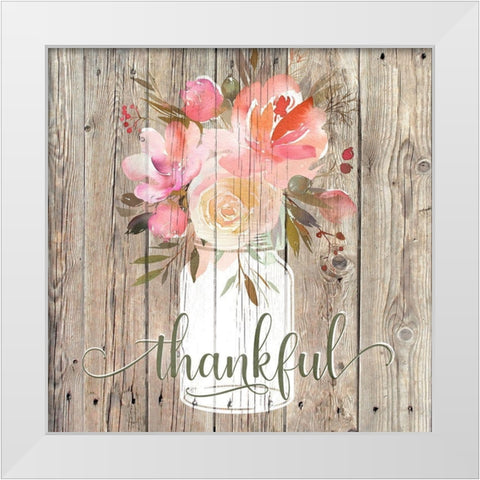 Thankful Bouquet White Modern Wood Framed Art Print by Donovan, Kelly