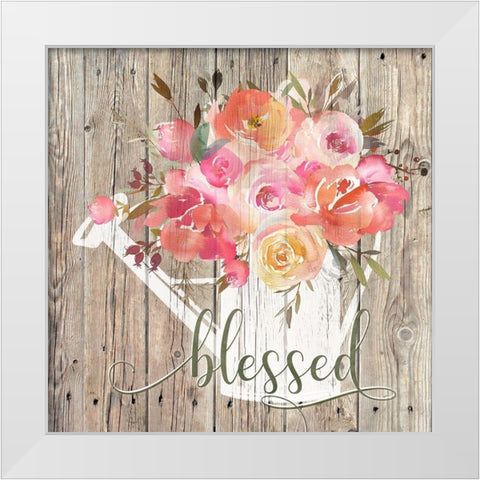 Blessed Bouquet White Modern Wood Framed Art Print by Donovan, Kelly