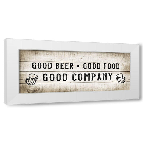 Good Company White Modern Wood Framed Art Print by CAD Designs