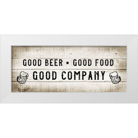 Good Company White Modern Wood Framed Art Print by CAD Designs