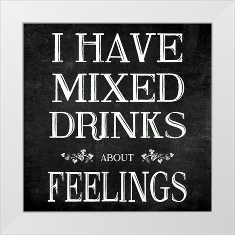 Mixed Drinks White Modern Wood Framed Art Print by CAD Designs