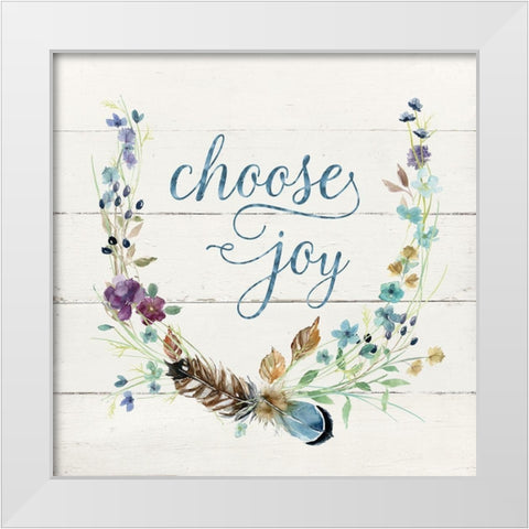 Choose Joy White Modern Wood Framed Art Print by Robinson, Carol