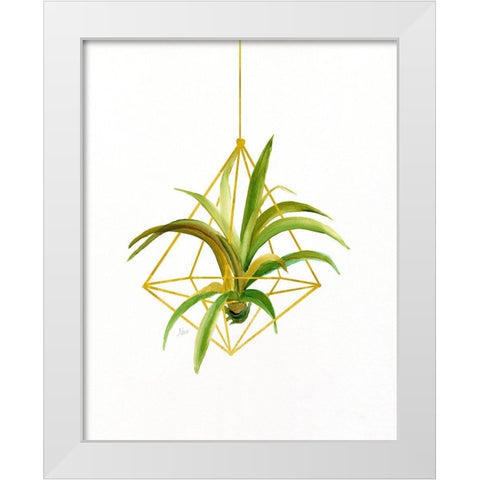 Hanging Airplant I White Modern Wood Framed Art Print by Nan