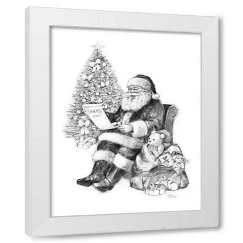 Santas List White Modern Wood Framed Art Print by Manning, Ruane