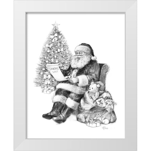 Santas List White Modern Wood Framed Art Print by Manning, Ruane