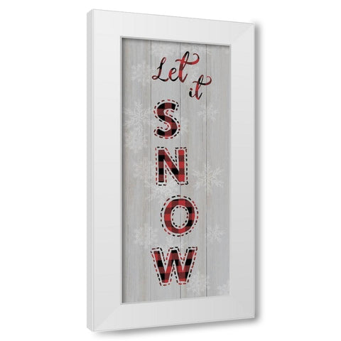 Let it Snow White Modern Wood Framed Art Print by CAD Designs