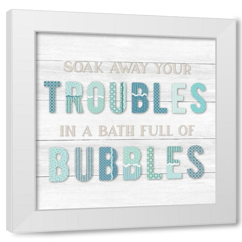 Bubble Bath II White Modern Wood Framed Art Print by CAD Designs